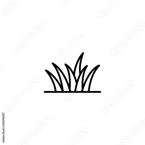 Black lawn grass icon vector on white background. Suitable for website design, logo, app, template, and ui. EPS 10. Vector graphic illustration.