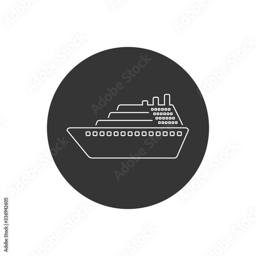 Ship line icon vector. Cruise ship symbol icon illustration