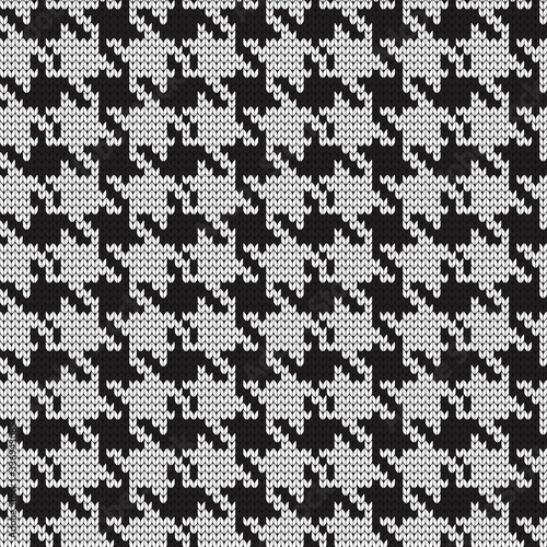Seamless knitted vector pattern hound tooth