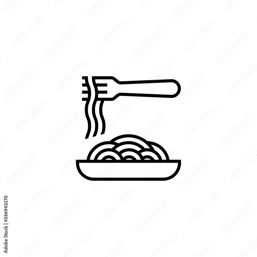 Spaghetti pasta icon. Noodle with fork vector icon. Italian Pasta symbol. Trendy Flat style for graphic design, Web site, UI. EPS10. - Vector illustration Spaghetti pasta icon. Noodle with fork vector icon. Italian Pasta symbol. Trendy Flat style for graphic design, Web site, UI. EPS10. - Vector illustration