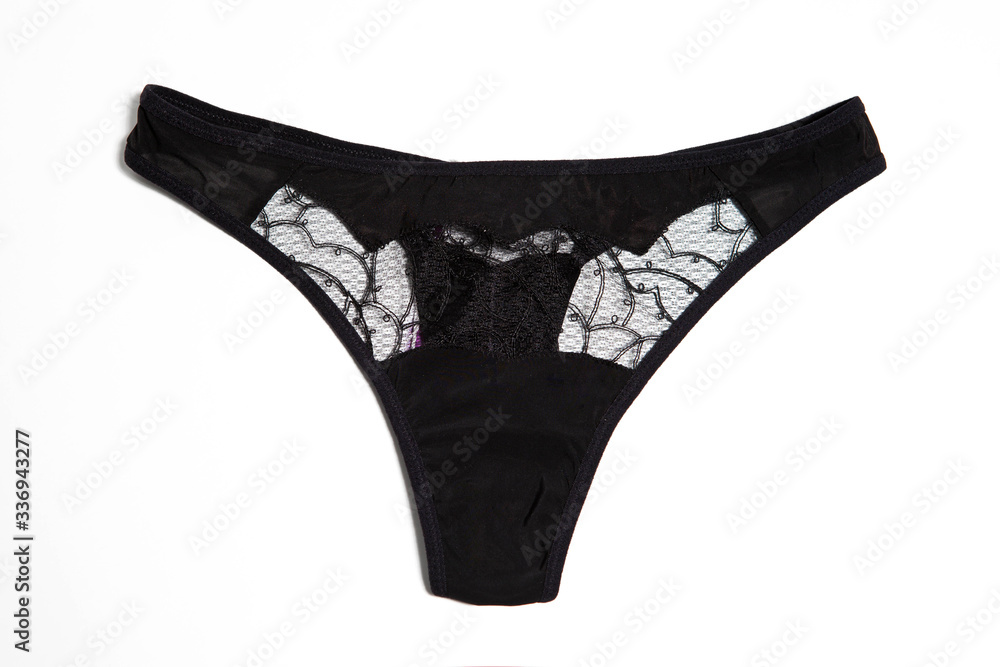 black lace panties isolated on white black lace panties isolated on white