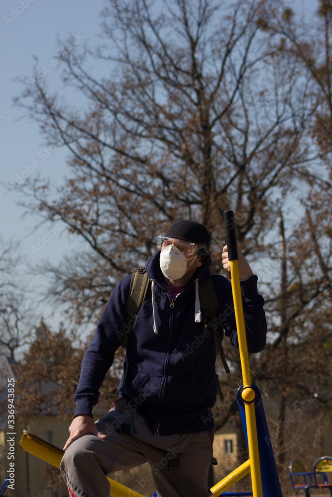 custom made wallpaper toronto digitalMasked people walk outdoors in the epidemic of coronavirus.