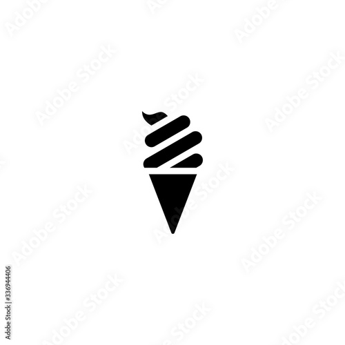 Ice cream cup icon isolated. Modern sweet vanilla desert sign. Trendy vector chocolate cram symbol for web site design, button to mobile app. Vector illustration.