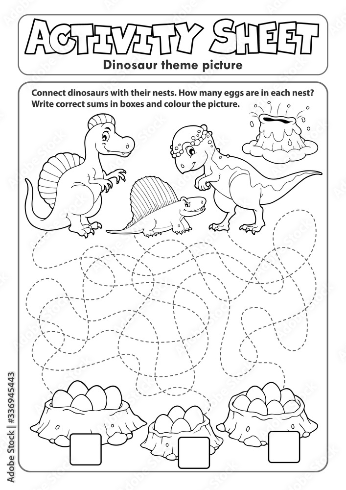 Activity sheet dinosaur theme 2