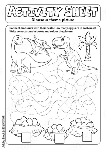 Activity sheet dinosaur theme 1