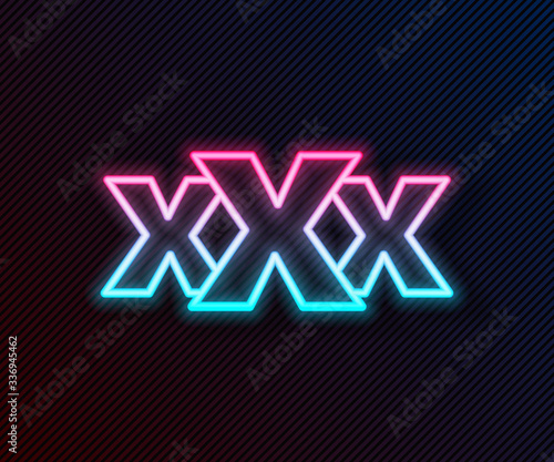 Glowing neon line Sex shop icon isolated on black background. Sex shop, online sex store, adult erotic products concept. Vector Illustration