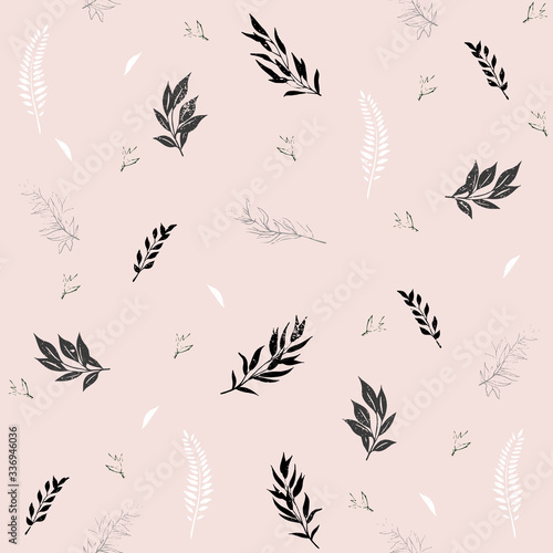 Seamless floral pattern with creative decorative flowers. Cute small colorful flowers  berries  grass and leaves. White background. Vector texture for fashion prints. Great for fabric  textile  cards.