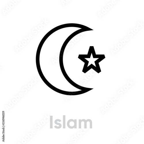 Islam Religion icon. Editable line vector.
