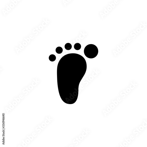 Foot vector icon, flat design best vector icon. Human footprint icon isolated on white background - Vector