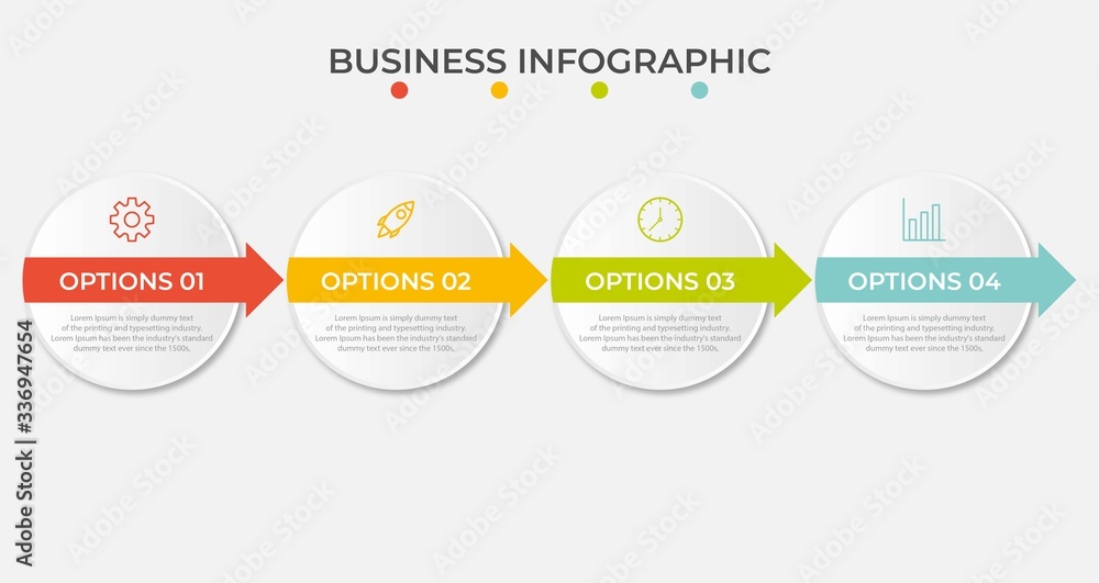 Fototapeta premium Presentation business infographic template with 4 options