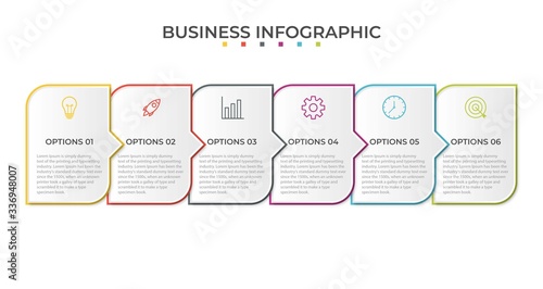 Presentation business infographic template with 6 options