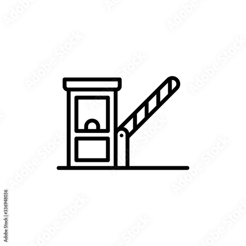 Road barrier vector icon. Toll road icon vector isolated on white background. Outline parking barrier icon illustration. Trendy Flat style for graphic design, Web site, UI. EPS10. 