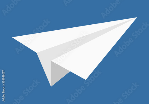 Avión de papel blanco simple.