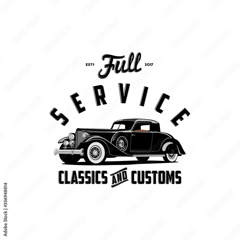 Service classic and custom logo 1 vector
