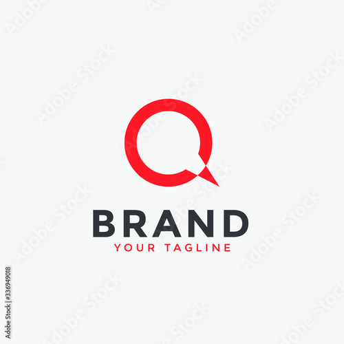letter q logo design elegant. Minimal awesome trendy professional logo design template