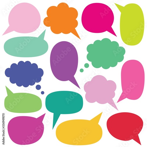 Isolated speech and thought bubbles, vector set
