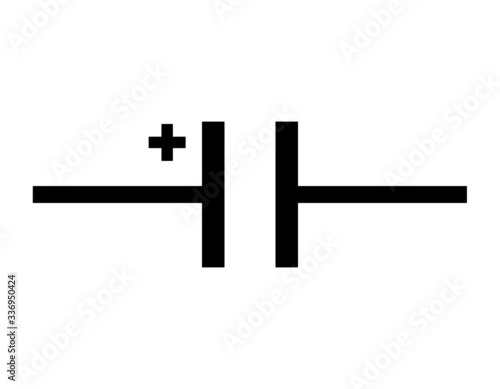 
Polar capacitor symbols