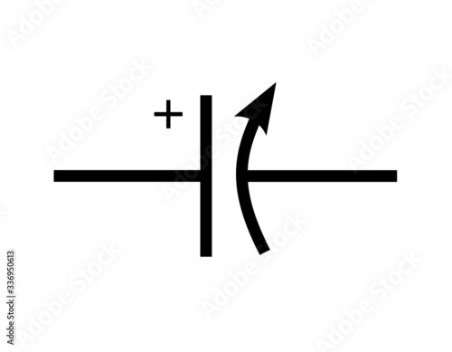 
Adjustable capacitor symbol