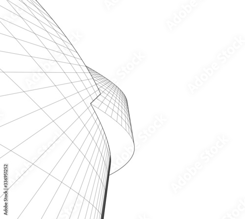 Concept 3d architecture building, vector illustration