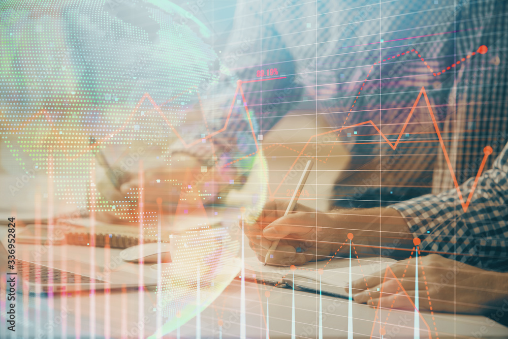custom made wallpaper toronto digitalMulti exposure of forex chart with man working on computer on background. Concept of market analysis.