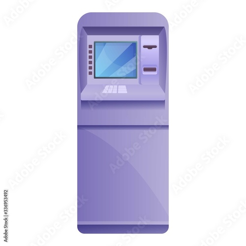 Secured atm machine icon. Cartoon of secured atm machine vector icon for web design isolated on white background