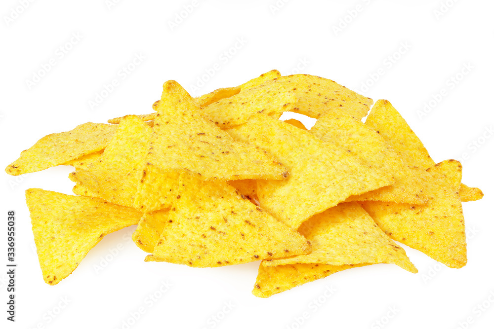 Fototapeta premium corn chips nachos isolated on white background