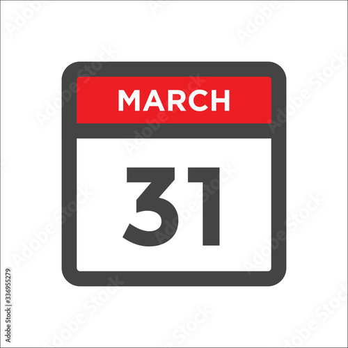 March 31 calendar icon with day of month