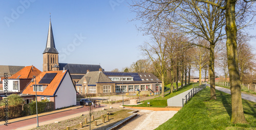 Panorama of the rampart in historic city Steenwijk, Netherlands photo