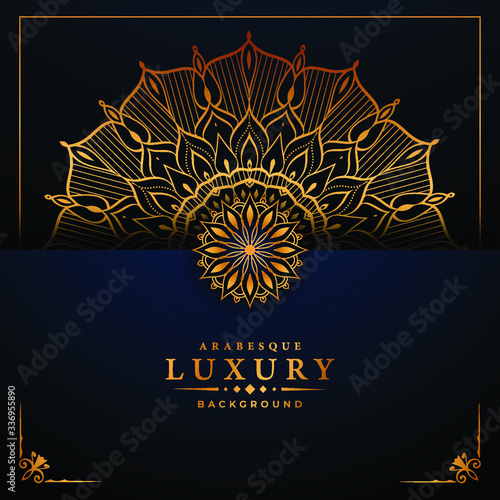 Abstract luxury ornamental mandala design background  with arabesque pattern arabic islamic east style.