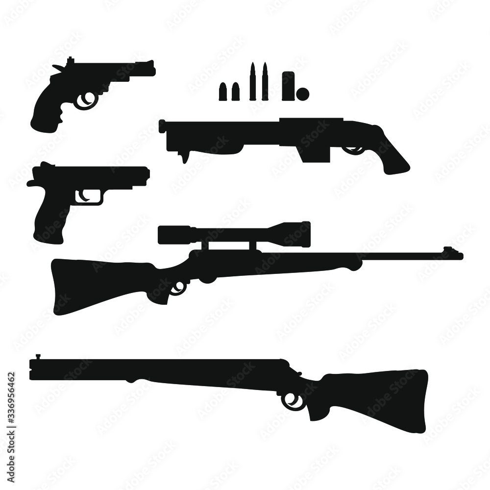 firearms kit, vector on white background