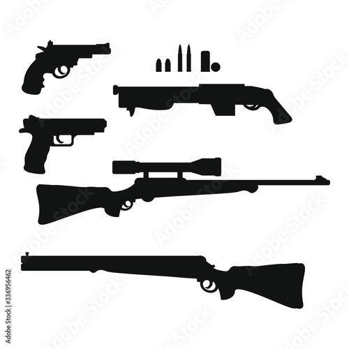 Obraz na płótnie firearms kit, vector on white background w salonie