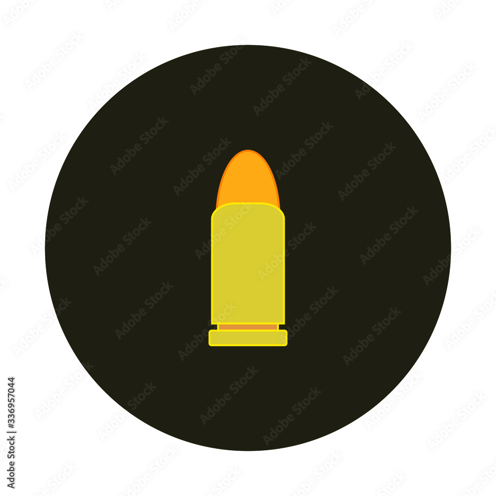 pistol bullet, vector on white background pistol bullet, vector on white background