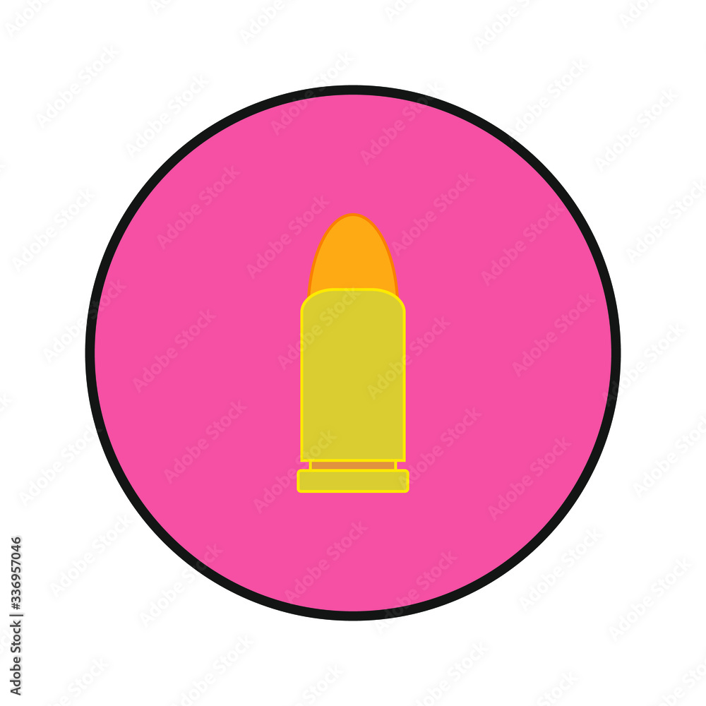 pistol bullet, vector on white background pistol bullet, vector on white background