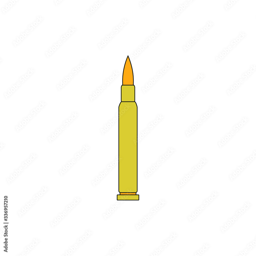 pistol bullet, vector on white background pistol bullet, vector on white background