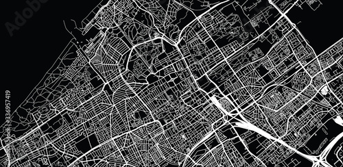Urban vector city map of The Hague, The Netherlands