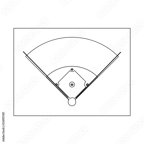 Obraz na płótnie baseball field, vector on white background w salonie