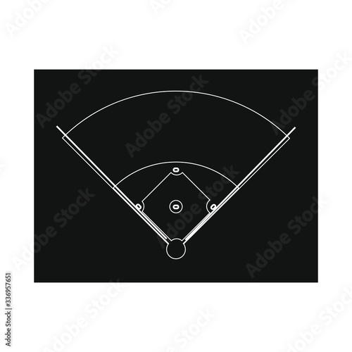  baseball field, vector on white background