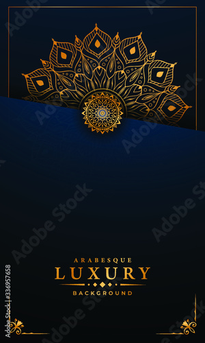 Abstract luxury ornamental mandala design background  with arabesque pattern arabic islamic east style.