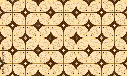 Batik Kawung Jogja, Indonesian motif, Batik is a technique of wax-resist dyeing applied to whole cloth. Geometric ethnic pattern traditional Design for background, fabric, vector illustration