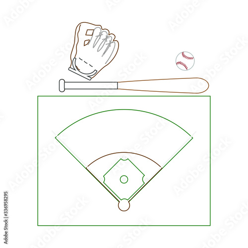 baseball illustrations kit, vector on white background