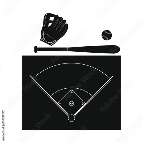 baseball illustrations kit, vector on white background