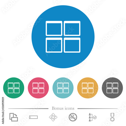 Admin dashboard panels flat round icons