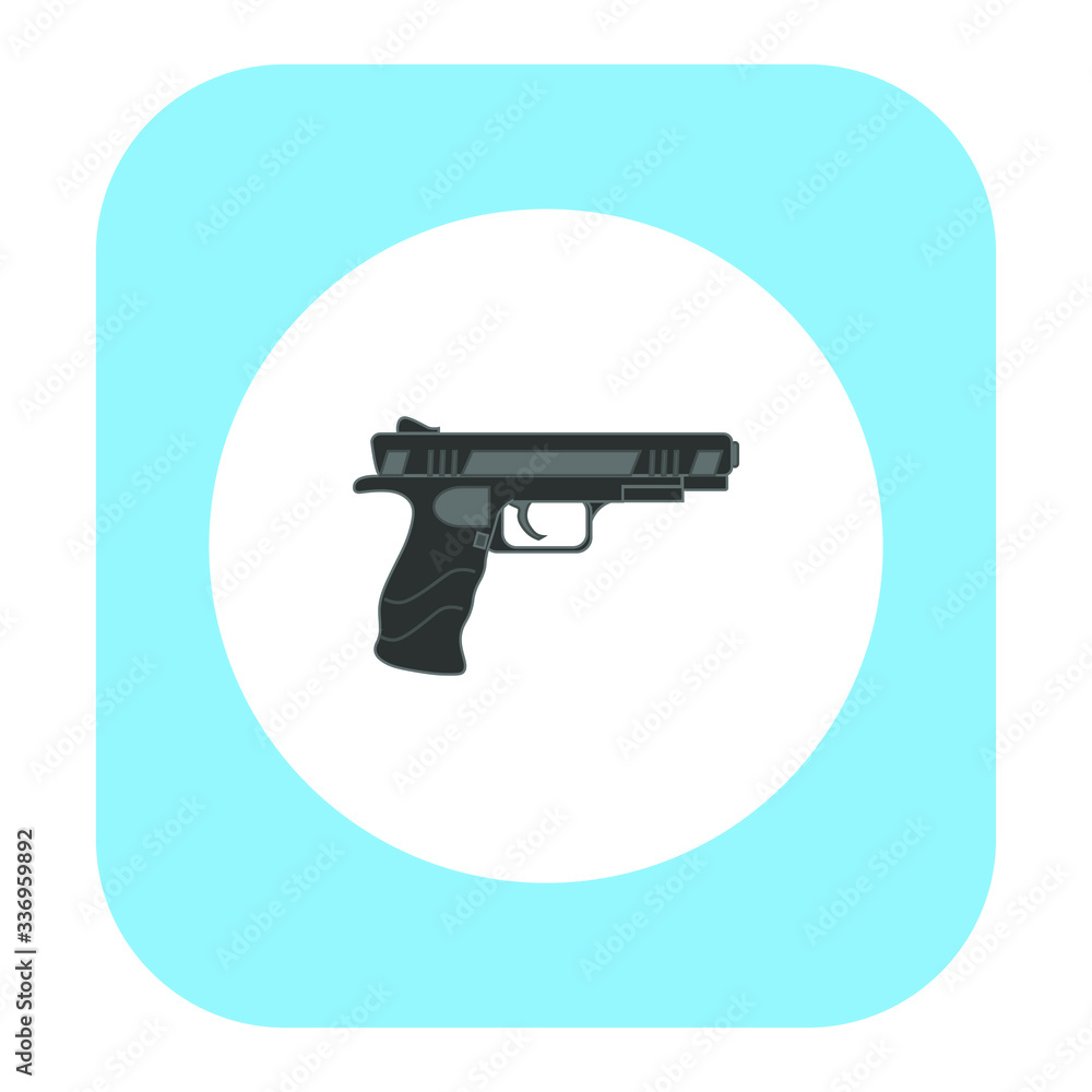 handgun pistol, vector on white background handgun pistol, vector on white background