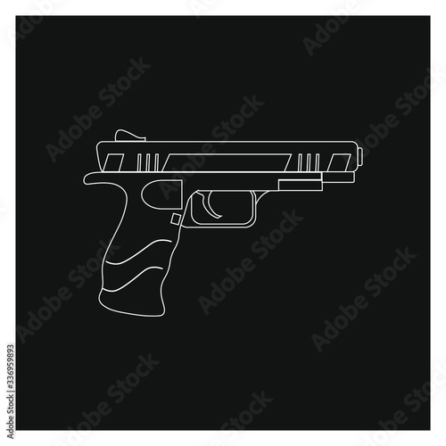 handgun pistol, vector on white background