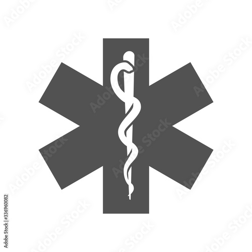 Pharmacy and Prescription Icon Set with mortar and pestle, star of life, pills, and caduceus