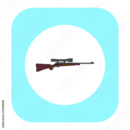 rifle with telescopic sight, vector on white background