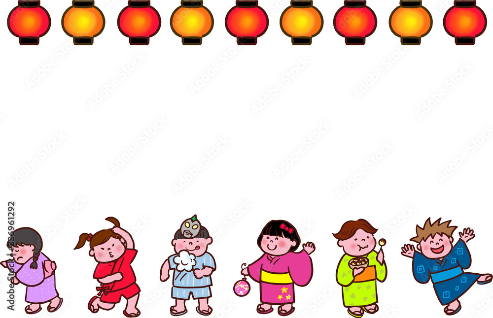 Fototapeta premium お祭りキッズフレーム