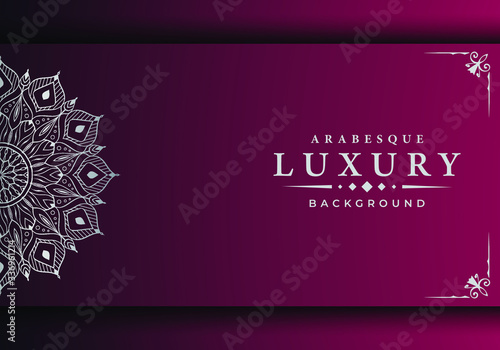 Luxury ornamental mandala design background  with arabesque pattern arabic islamic east style.  ornament elegant
 invitation wedding card , invite , backdrop cover banner illustration 