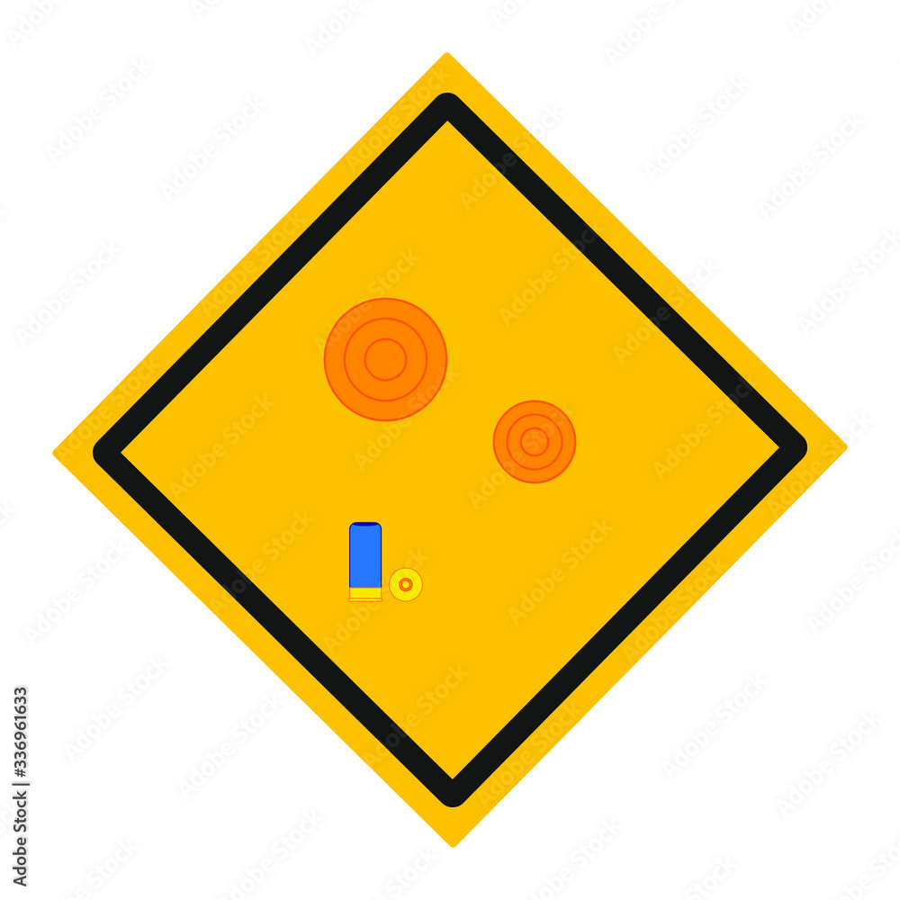 clay pigeon shooting kit, vector on white background