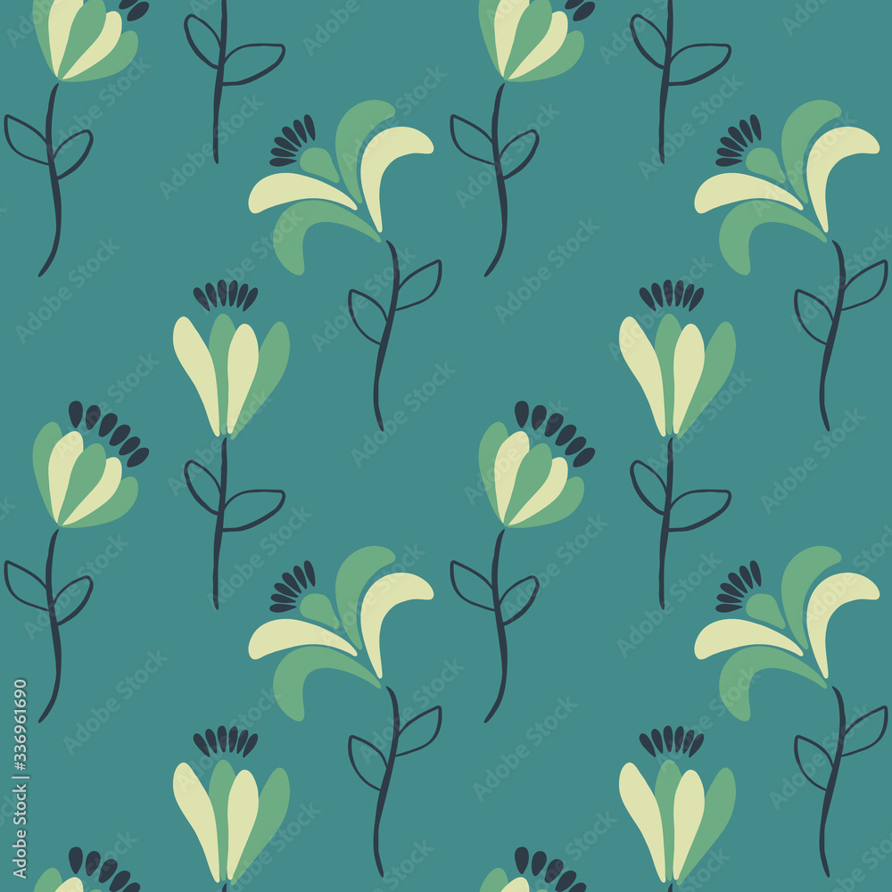 seamless repeat pattern with flowers